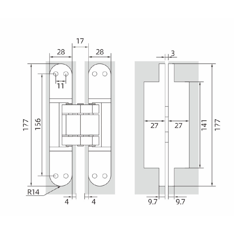Three-dimensional adjustable hinge-80KG